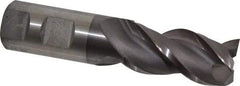 Cleveland - 1", 2" LOC, 1" Shank Diam, 4-1/2" OAL, 3 Flute, Powdered Metal Square End Mill - Single End, TiCN Finish, Spiral Flute, 42° Helix, Centercutting, Right Hand Cut, Right Hand Flute, Series PM-539R - Americas Industrial Supply