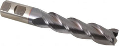 Cleveland - 1", 4" LOC, 1" Shank Diam, 6-1/2" OAL, 3 Flute, Powdered Metal Square End Mill - Single End, TiCN Finish, Spiral Flute, 42° Helix, Centercutting, Right Hand Cut, Right Hand Flute, Series PM-539R - Americas Industrial Supply