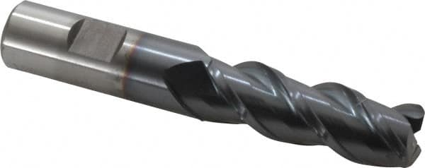 Cleveland - 3/4", 3 Flute, Single End, Powdered Metal, 0.06" Corner Radius End Mill - 4-1/2" OAL, 42° Helix, Right Hand Flute, 2-1/4" LOC, Right Hand Cut - Americas Industrial Supply