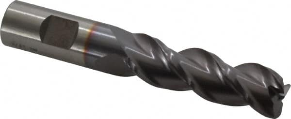 Cleveland - 3/4", 3 Flute, Single End, Powdered Metal, 0.12" Corner Radius End Mill - 4-1/2" OAL, 42° Helix, Right Hand Flute, 2-1/4" LOC, Right Hand Cut - Americas Industrial Supply