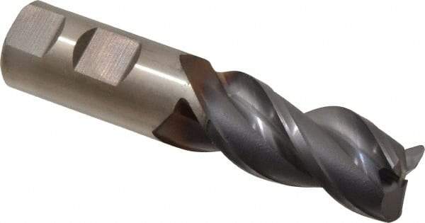 Cleveland - 1", 3 Flute, Single End, Powdered Metal, 0.12" Corner Radius End Mill - 4-1/2" OAL, 42° Helix, Right Hand Flute, 2" LOC, Right Hand Cut - Americas Industrial Supply