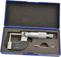 Value Collection - 1 Inch Measurement Range, 0.0001 Inch Graduation, Barrel Anvil, Ratchet Stop Thimble, Mechanical Tube Micrometer - Accurate Up to 0.0001 Inch, Accurate Up to 0.0001 Inch, Enamel Finish, Carbide - Americas Industrial Supply