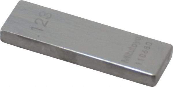 Mitutoyo - 0.123" Rectangular Steel Gage Block - Accuracy Grade 0, Includes Certificate of Inspection - Americas Industrial Supply
