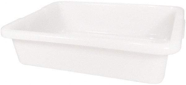 Rubbermaid - 4.6 Gal, White Polyethylene Tote Container - Nesting, 20" Long x 15" Wide x 5" High - Americas Industrial Supply