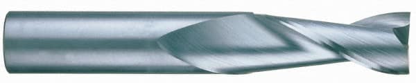 RobbJack - 3/4", 1" LOC, 3/4" Shank Diam, 3-1/2" OAL, 2 Flute, Solid Carbide Square End Mill - Single End, Uncoated, Spiral Flute, 30° Helix, Centercutting, Right Hand Cut, Right Hand Flute, Series TS-201 - Americas Industrial Supply