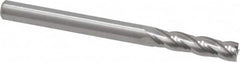RobbJack - 1/8", 1/2" LOC, 1/8" Shank Diam, 1-1/2" OAL, 4 Flute, Solid Carbide Square End Mill - Single End, Uncoated, Spiral Flute, 30° Helix, Centercutting, Right Hand Cut, Right Hand Flute, Series C1-401 - Americas Industrial Supply
