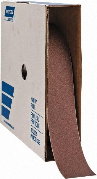 Norton - 2" x 50 Yd 120 Grit Aluminum Oxide Cloth Roll - Fine Grade, J Weighted Backing - Americas Industrial Supply