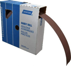 Norton - 2" x 50 Yd 320 Grit Aluminum Oxide Cloth Roll - Extra Fine Grade, J Weighted Backing - Americas Industrial Supply