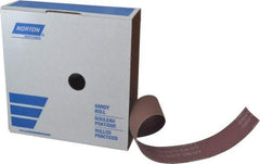 Norton - 2" x 50 Yd 400 Grit Aluminum Oxide Cloth Roll - Extra Fine Grade, J Weighted Backing - Americas Industrial Supply