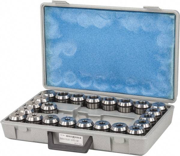 Accupro - 23 Piece, 0.118" to 1.023" Capacity, ER Collet Set - 0.01mm TIR, Series ER40 - Exact Industrial Supply