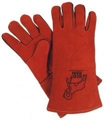 MCR Safety - Size L Jersey Lined Cowhide Welding Glove - 13" OAL, Wing Thumb, For General Welding - Americas Industrial Supply