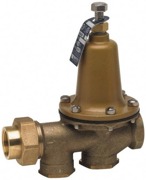 Watts - 300 Max psi Water Pressure Reducing Valve - 2" FPT Union x FPT Connection, 25 to 75 psi Reduced Pressure Range - Americas Industrial Supply