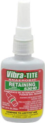 Vibra-Tite - 10 mL Bottle, Green, High Strength Liquid Retaining Compound - Series 530, 24 hr Full Cure Time, Hand Tool Removal - Americas Industrial Supply