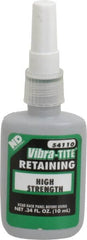 Vibra-Tite - 10 mL Bottle, Green, High Strength Liquid Retaining Compound - Series 541, 24 hr Full Cure Time, Heat Removal - Americas Industrial Supply