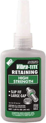 Vibra-Tite - 50 mL Bottle, Green, High Strength Liquid Retaining Compound - Series 541, 24 hr Full Cure Time, Heat Removal - Americas Industrial Supply