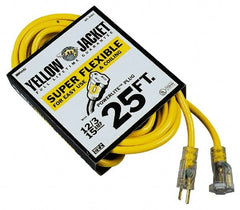 Power Cords; Cord Type: Extension Cord; Overall Length (Feet): 50; Cord Color: Yellow; Amperage: 15; Voltage: 125; Recommended Environment: Outdoor; Standards: UL Listed; RoHS Compliant 2002/95/EC; CSA Certified; cUL Listed; Number Of Receptacles: 1; Nema