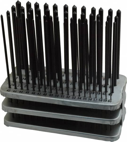 Value Collection - 60 Piece, Transfer Punch Set - Round Shank - Americas Industrial Supply