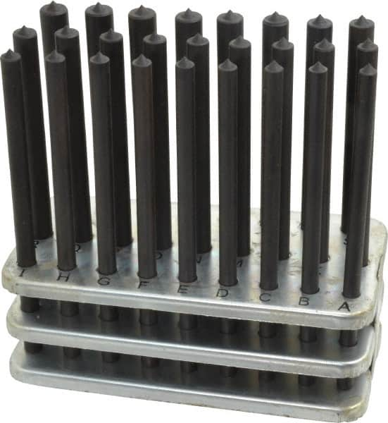 Value Collection - 26 Piece, Transfer Punch Set - Round Shank - Americas Industrial Supply