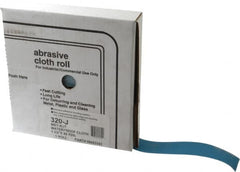 Value Collection - 1-1/2" x 50 Yd 320 Grit Aluminum Oxide Cloth Roll - Extra Fine Grade, J Weighted Backing - Americas Industrial Supply