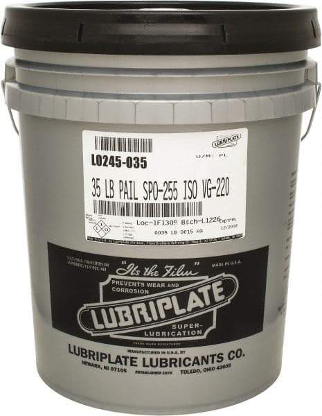 Lubriplate - 5 Gal Pail, Mineral Gear Oil - 1044 SUS Viscosity at 100°F, 95 SUS Viscosity at 210°F, ISO 220 - Americas Industrial Supply