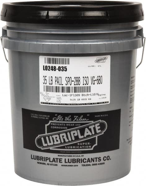 Lubriplate - 5 Gal Pail, Mineral Gear Oil - 184 SUS Viscosity at 210°F, 3314 SUS Viscosity at 100°F, ISO 680 - Americas Industrial Supply