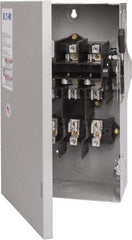 Eaton Cutler-Hammer - 60 Amp, 240 VAC, 3 Pole Fused Safety Switch - NEMA 1, 1 Phase, 3 to 10 hp at 240 VAC (Single Phase), 7-1/2 to 15 hp at 240 VAC (Triple Phase), 3PST Contact Form - Americas Industrial Supply