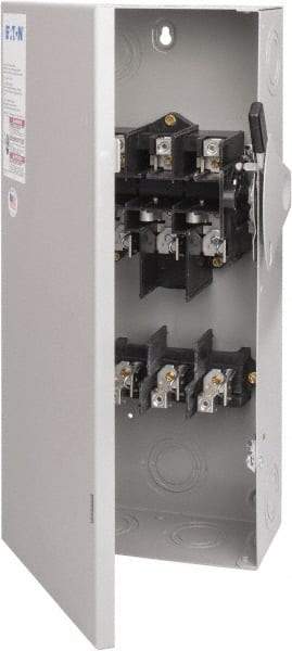 Eaton Cutler-Hammer - 100 Amp, 240 VAC, 3 Pole Fused Safety Switch - NEMA 1, 1 Phase, 7-1/2 to 15 hp at 240 VAC (Single Phase), 15 to 30 hp at 240 VAC (Triple Phase), 3PST Contact Form - Americas Industrial Supply