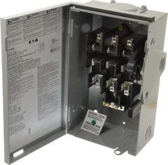 Eaton Cutler-Hammer - 30 Amp, 240 VAC, 3 Pole Fused Safety Switch - NEMA 3R, 3 Phase, 1-1/2 to 3 hp at 240 VAC (Single Phase), 3 to 7-1/2 hp at 240 VAC (Triple Phase), 3PST Contact Form - Americas Industrial Supply