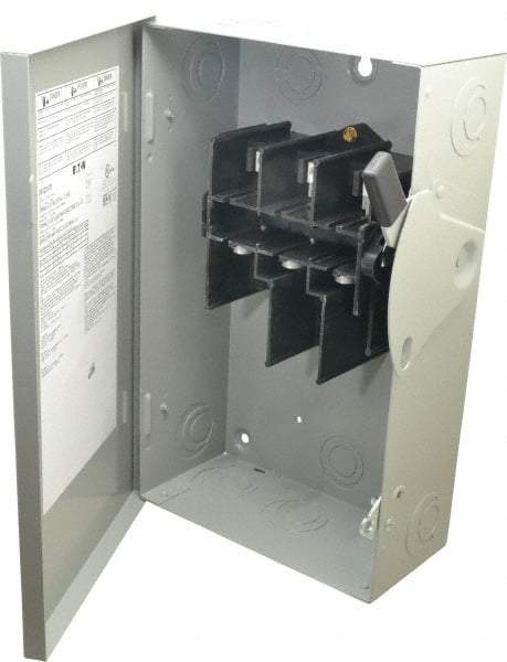 Eaton Cutler-Hammer - 60 Amp, 240 VAC, 3 Pole Nonfused Safety Switch - NEMA 1, 1 Phase, 10 hp at 240 VAC (Single Phase), 15 hp at 240 VAC (Triple Phase), 3PST Contact Form - Americas Industrial Supply