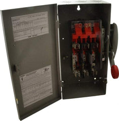 Eaton Cutler-Hammer - 60 Amp, 250 VDC, 480-600 VAC, 3 Pole Fused Safety Switch - NEMA 1, 1 Phase, 20 hp at 480 VAC, 25 hp at 600 VAC (Single Phase), 30 hp at 480 VAC, 50 hp at 600 VAC (Triple Phase), 3PST Contact Form - Americas Industrial Supply