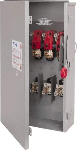 Eaton Cutler-Hammer - 200 Amp, 250 VDC, 480-600 VAC, 3 Pole Fused Safety Switch - NEMA 3R, 3 Phase, 50 hp at 480/600 VAC (Single Phase), 125 hp at 480 VAC, 150 hp at 600 VAC (Triple Phase), 3PST Contact Form - Americas Industrial Supply