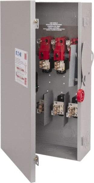 Eaton Cutler-Hammer - 200 Amp, 250 VDC, 480-600 VAC, 3 Pole Fused Safety Switch - NEMA 1, 1 Phase, 50 hp at 480/600 VAC (Single Phase), 125 hp at 480 VAC, 150 hp at 600 VAC (Triple Phase), 3PST Contact Form - Americas Industrial Supply