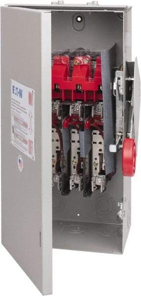 Eaton Cutler-Hammer - 60 Amp, 250 VDC, 480-600 VAC, 3 Pole Fused Safety Switch - NEMA 3R, 3 Phase, 20 hp at 480 VAC, 25 hp at 600 VAC (Single Phase), 30 hp at 480 VAC, 50 hp at 600 VAC (Triple Phase), 3PST Contact Form - Americas Industrial Supply
