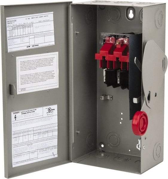 Eaton Cutler-Hammer - 60 Amp, 250 VDC, 480-600 VAC, 3 Pole Nonfused Safety Switch - NEMA 1, 1 Phase, 20 hp at 480 VAC, 25 hp at 600 VAC (Single Phase), 50 hp at 480 VAC, 60 hp at 600 VAC (Triple Phase), 3PST Contact Form - Americas Industrial Supply