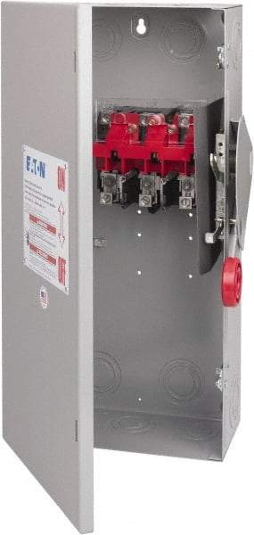 Eaton Cutler-Hammer - 100 Amp, 250 VDC, 480-600 VAC, 3 Pole Nonfused Safety Switch - NEMA 1, 1 Phase, 40 hp at 480 VAC, 50 hp at 600 VAC (Single Phase), 75 hp at 480 VAC, 100 hp at 600 VAC, 20 hp at 250 VDC (Triple Phase), 3PST Contact Form - Americas Industrial Supply