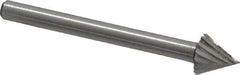 Made in USA - 1/4" Cut Diam, 1/8" Shank Diam, Cone Head Single Cut Burr - High Speed Steel, Point End, 1/4" LOC, 1-1/2" OAL - Americas Industrial Supply