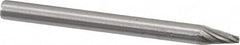 Made in USA - 1/8" Cut Diam, 1/8" Shank Diam, Cone Head Single Cut Burr - High Speed Steel, Point End, 1/4" LOC, 1-1/2" OAL - Americas Industrial Supply