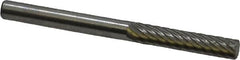 Made in USA - 1/8" Cut Diam, 1/8" Shank Diam, Cylinder Head Single Cut Burr - High Speed Steel, Flat End, 5/8" LOC, 1-1/2" OAL - Americas Industrial Supply