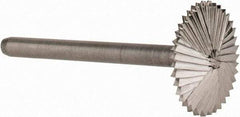 Made in USA - 5/8" Cut Diam, 1/8" Shank Diam, Double Angle Head Double Cut Burr - High Speed Steel, 1/8" LOC, 1-1/2" OAL - Americas Industrial Supply