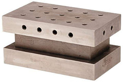 Suburban Tool - 3-1/2" Wide x 6" Deep x 3" High Steel Precision-Ground Angle Plate - Standard Plate, Machined Holes on Surface, Open End, Pair of Plates - Americas Industrial Supply