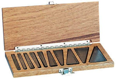 Suburban Tool - 0.25 to 30° Angle, 3 Inch Long, Steel, Angle Block Set - 1/4 Inch Thick, 0.0001 Inch Per Inch, 30 Arc Seconds Accuracy, Includes Fitted Wooden Case, 12 Pieces - Americas Industrial Supply