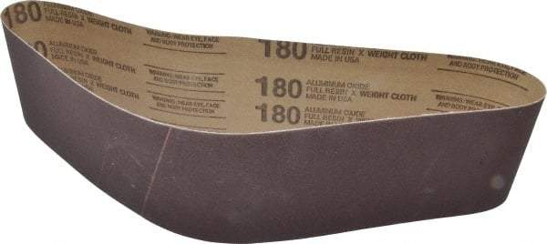 Tru-Maxx - 4" Wide x 36" OAL, 180 Grit, Aluminum Oxide Abrasive Belt - Aluminum Oxide, Very Fine, Coated, X Weighted Cloth Backing - Americas Industrial Supply