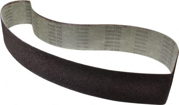 Tru-Maxx - 4" Wide x 60" OAL, 36 Grit, Aluminum Oxide Abrasive Belt - Aluminum Oxide, Very Coarse, Coated, X Weighted Cloth Backing - Americas Industrial Supply