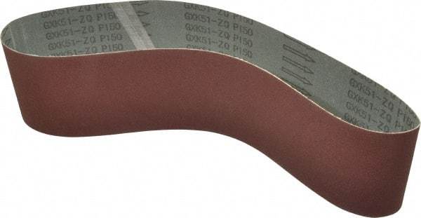 Tru-Maxx - 4" Wide x 36" OAL, 150 Grit, Aluminum Oxide Abrasive Belt - Aluminum Oxide, Very Fine, Coated, X Weighted Cloth Backing - Americas Industrial Supply