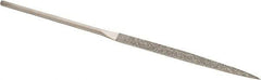 Value Collection - 5-1/2" OAL Fine Barrette Needle Diamond File - 13/64" Wide x 3/32" Thick, 2-3/4 LOC - Americas Industrial Supply