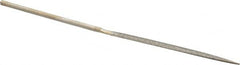 Value Collection - 5-1/2" OAL Medium Half Round Needle Diamond File - 13/64" Wide x 1/16" Thick, 2-3/4 LOC - Americas Industrial Supply