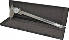 Value Collection - 0" to 12" Range, 0.001" Graduation, 0.1" per Revolution, Dial Caliper - White Face, 3" Jaw Length - Americas Industrial Supply
