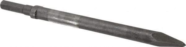 Made in USA - 12" OAL, 1/2" Shank Diam, Moil Point Chisel - Hex Drive, Hex Shank, Alloy Steel - Americas Industrial Supply