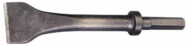 Made in USA - 3" Head Width, 9" OAL, Scaling Chisel - Hex Drive, Hex Shank, Alloy Steel - Americas Industrial Supply