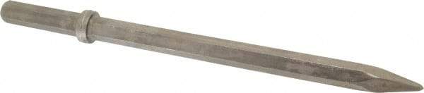 Made in USA - 18-1/4" OAL, 1" Shank Diam, Moil Point Chisel - Hex Drive, Hex Shank, Alloy Steel - Americas Industrial Supply